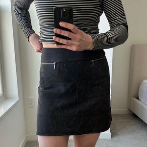 Athleta Black Mini Skirt with Zipper Accents